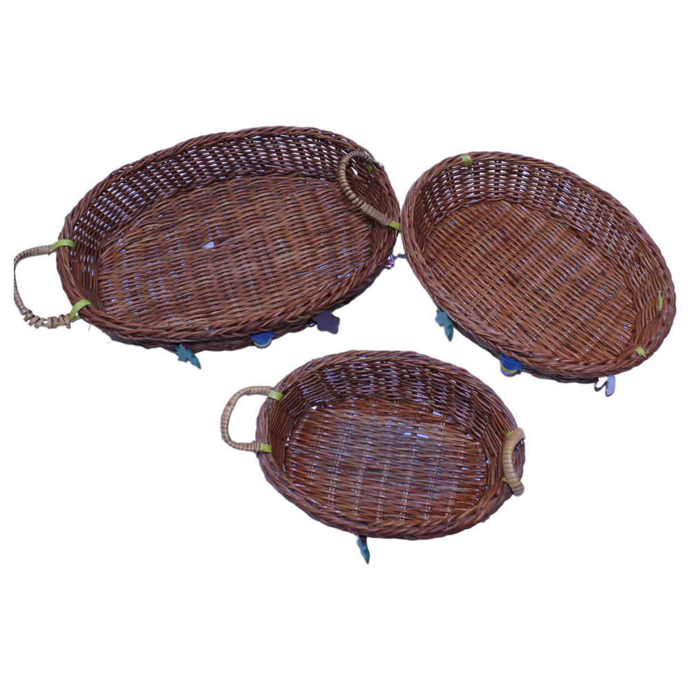 Spinnaker Snowman Serving Dishes Set of 3 With Baskets and Holiday Charms - Picture 7 of 13